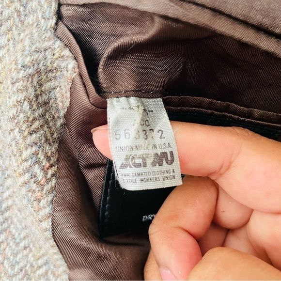 Stafford modern brown wool blazer jacket 46R double button business casual - Picture 13 of 14